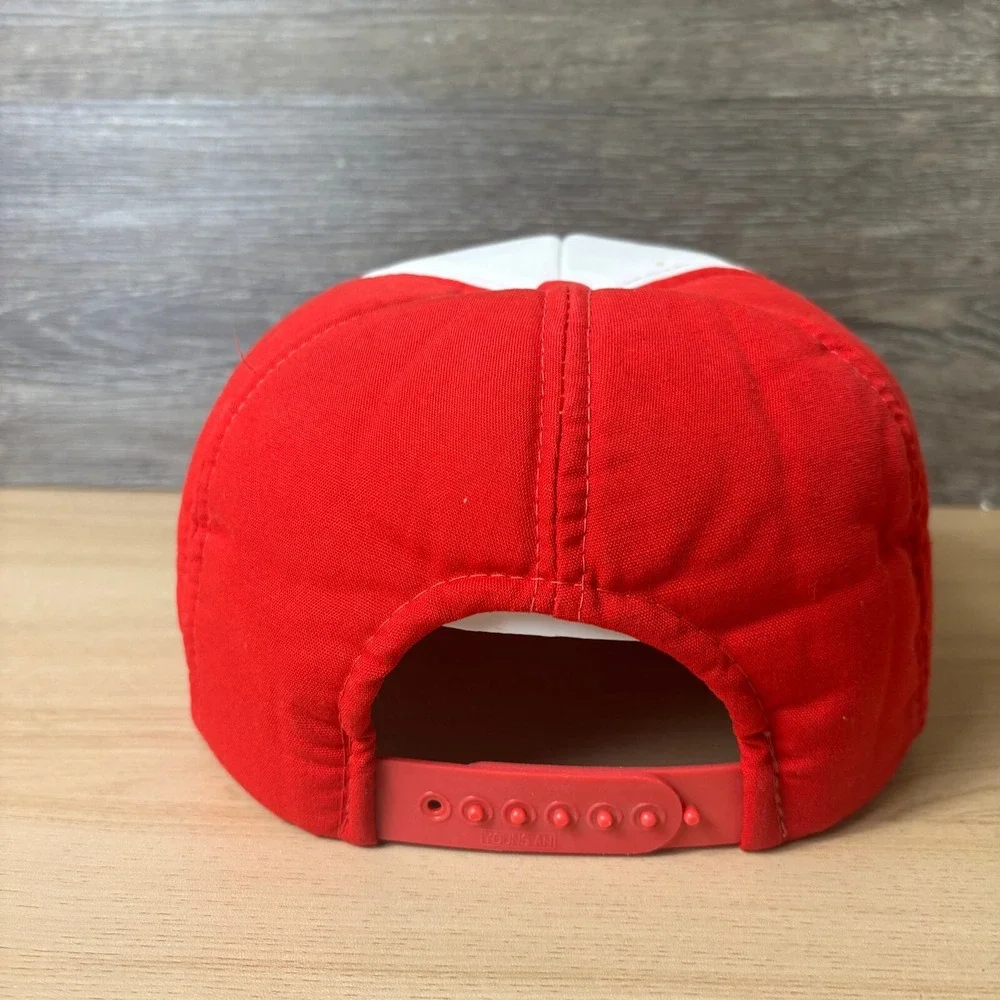 Vintage Marlin Hat Cap Snapback Red Trucker‎ All Foam Adjustable